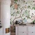 Rose Stripe, White Mural Wallpaper - room preview 02