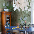 Rose Stripe, Green Mural Wallpaper - room preview 02