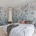 Misty Garden, Blue Mural Wallpaper - room preview 02