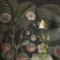 Wild Strawberries, Midnight Mural Wallpaper - room preview 02