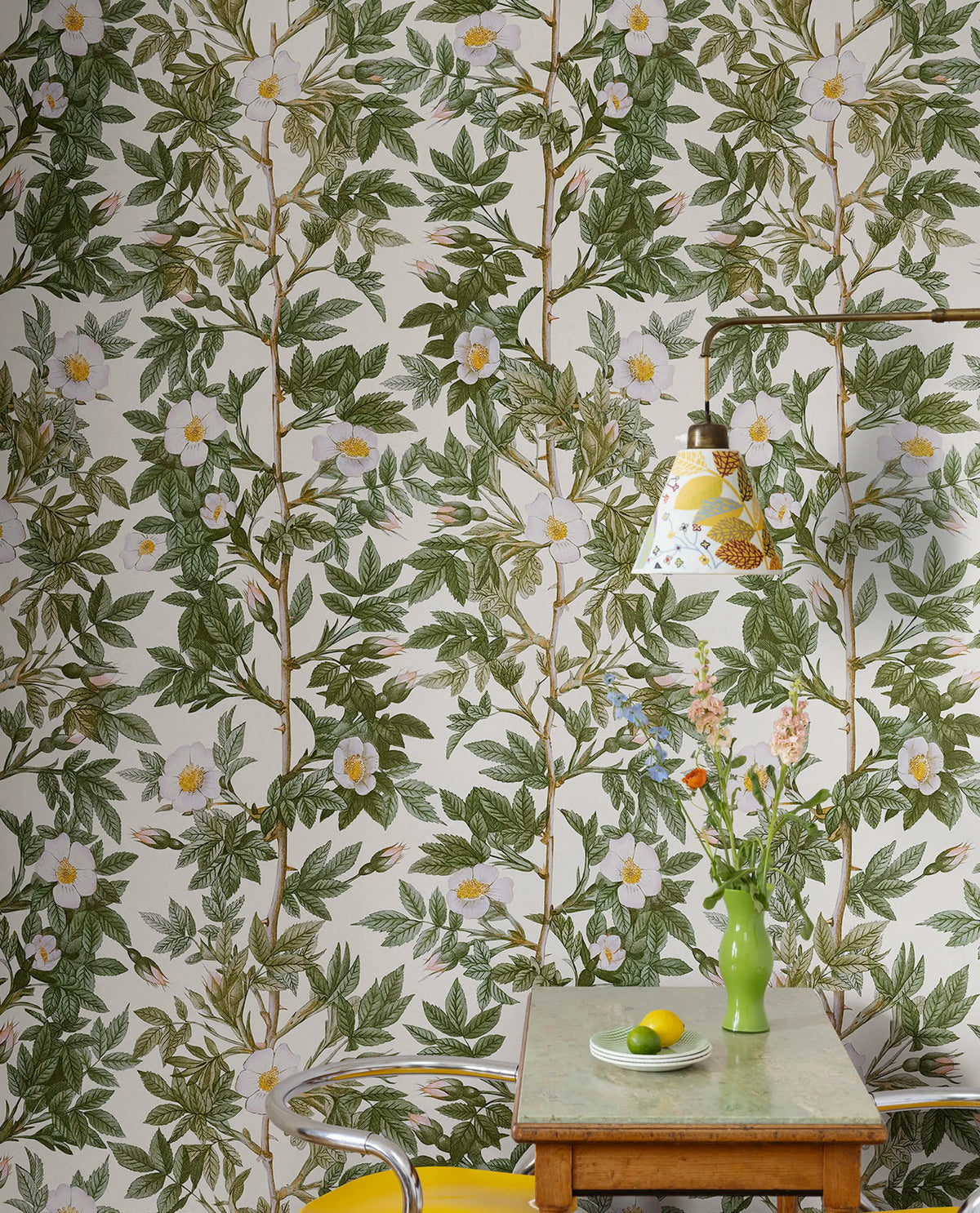 Rose Hip, Green Mural Wallpaper - room preview 02