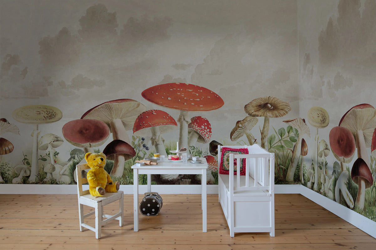 Mushrooms, Color Mural Wallpaper - room preview 02