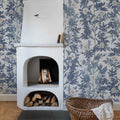 Rose Hip, Blue Mural Wallpaper - room preview 02