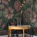 Peony Delight, Midnight Mural Wallpaper - room preview 02