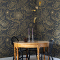 Golden Poppy, Midnight Mural Wallpaper - room preview 02
