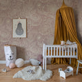 Golden Poppy, Dusty Pink Mural Wallpaper - room preview 02