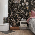 Silk Floral, Midnight Mural Wallpaper - room preview 02