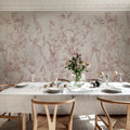 Silk Floral, Dusty Pink Mural Wallpaper - room preview 02