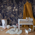 Silk Floral, Blue Mural Wallpaper - room preview 02