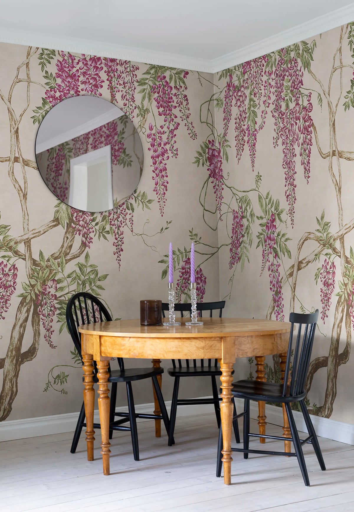 Wisteria Tree, Dusty Pink Mural Wallpaper - room preview 02