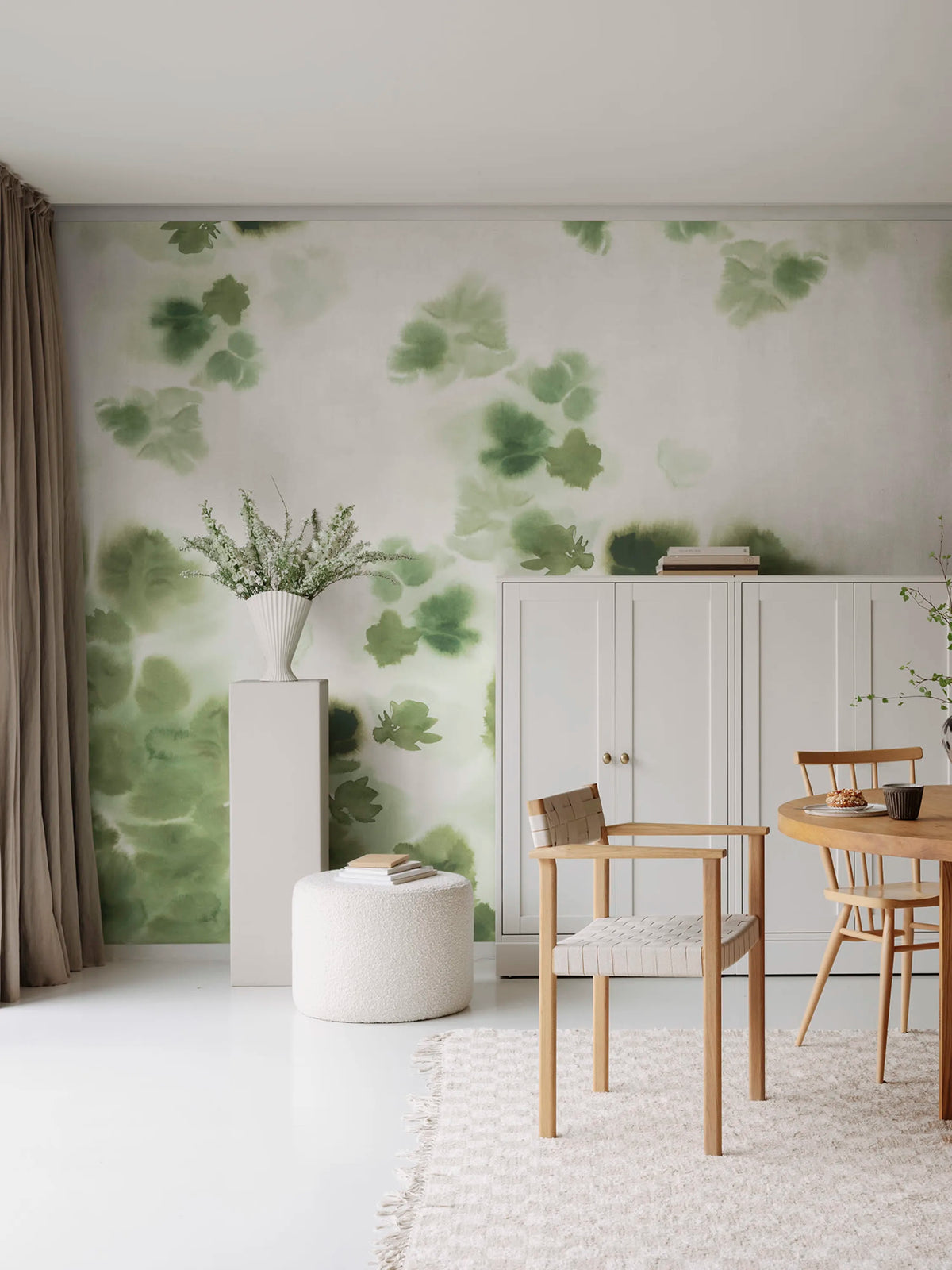 Faded Dreams, Green Mural Wallpaper - room preview 02
