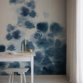 Faded Dreams, Blue Mural Wallpaper - room preview 02