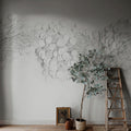 Scattered Dots, White Mural Wallpaper - room preview 02