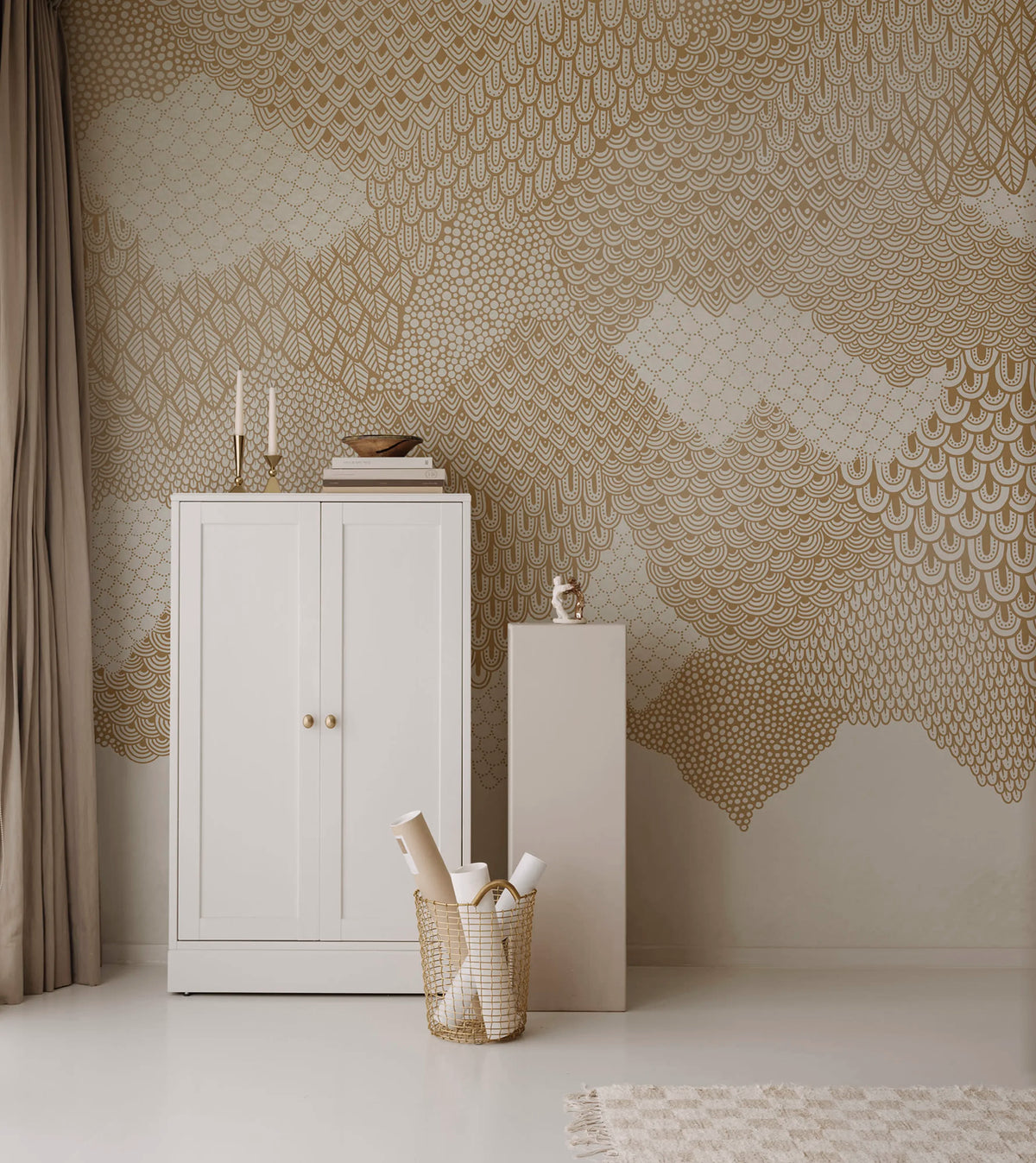 Golden Mountains, Sand Mural Wallpaper - room preview 02