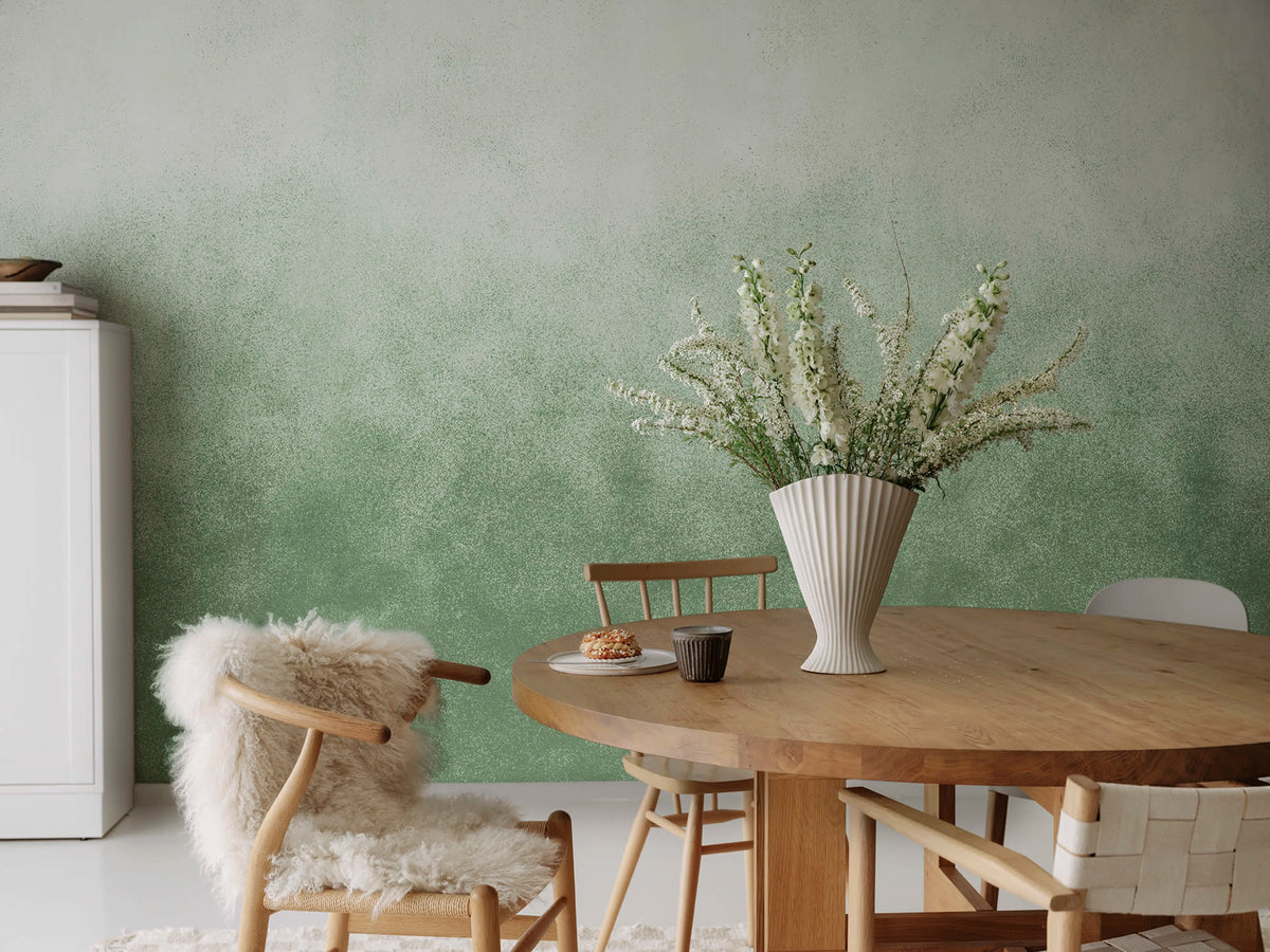 Ash Gradient, Green Mural Wallpaper - room preview 02