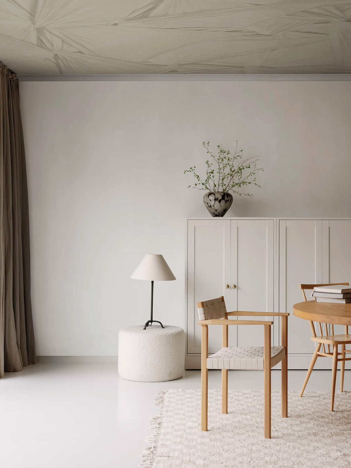 Silk Shadows, Beige Mural Wallpaper - room preview 02