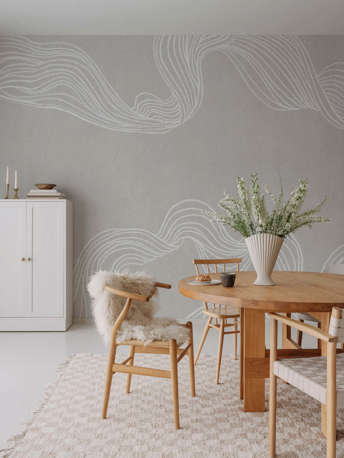 Stripes by Hand, Sand Mural Wallpaper - room preview 02