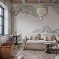 Stripes by Hand, Graphite Mural Wallpaper - room preview 02