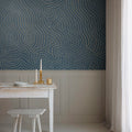 Wiggly Dots, Blue Mural Wallpaper - room preview 02