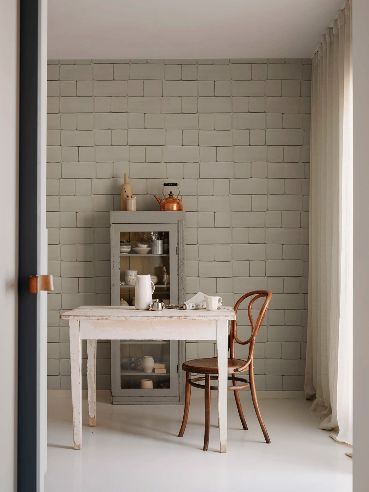 Flight of Tiles, Clay Mural Wallpaper - room preview 02
