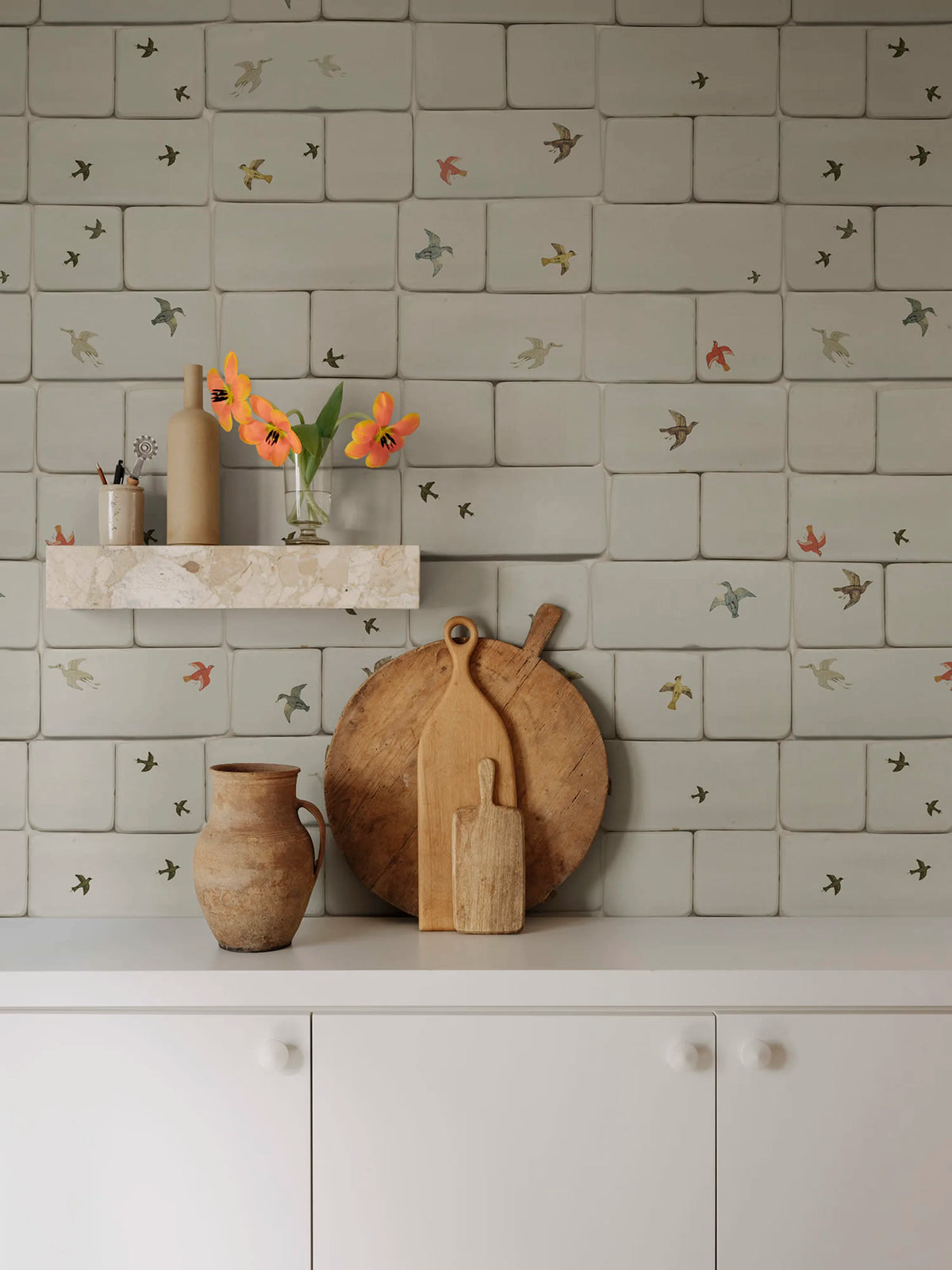 Flight of Tiles, Multi Mural Wallpaper - room preview 02