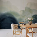Flowing Hills, Blue Mural Wallpaper - room preview 02