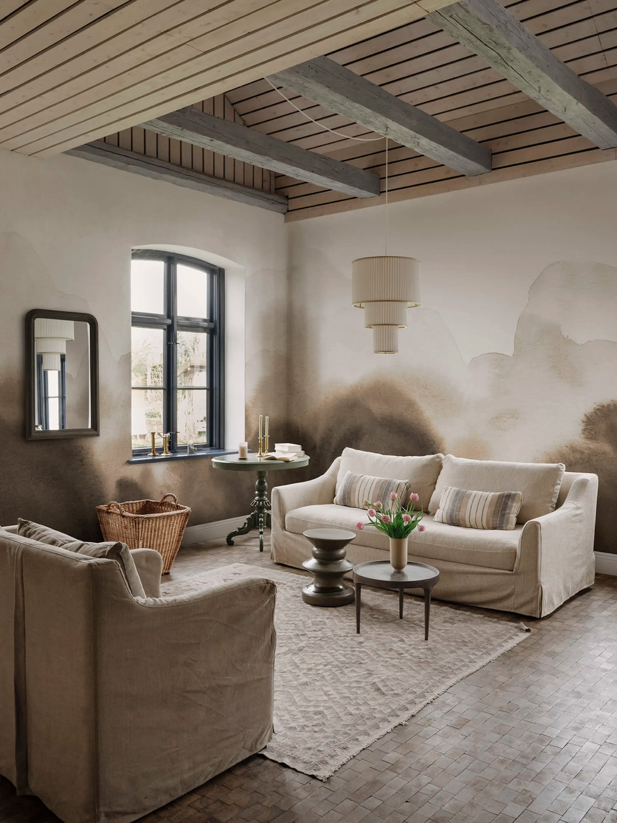 Flowing Hills, Brown Mural Wallpaper - room preview 02