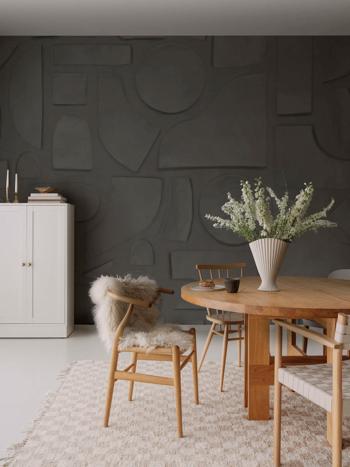 Clay Figures, Graphite Mural Wallpaper - room preview 02
