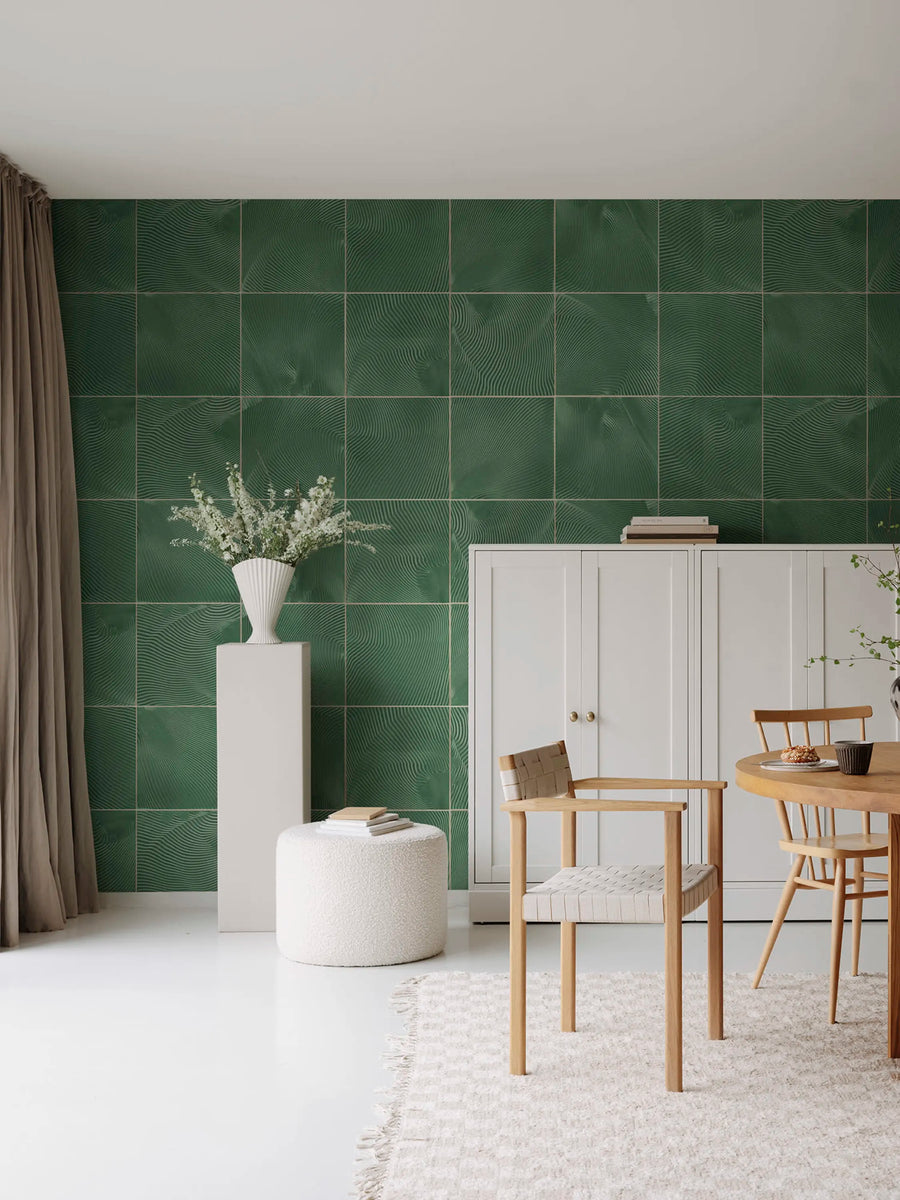 Craft Tiles, Emerald Mural Wallpaper