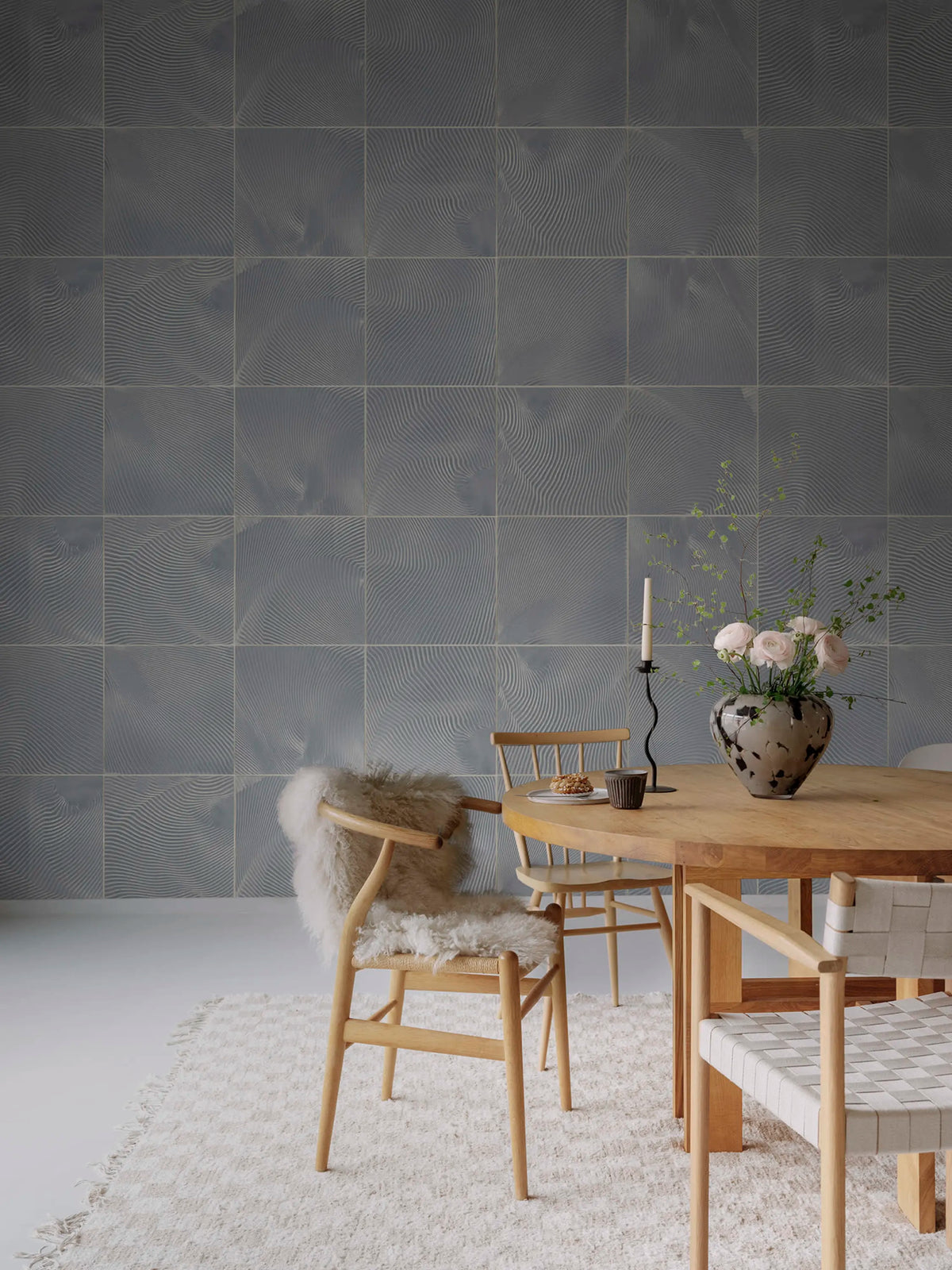 Craft Tiles, Light Blue Mural Wallpaper - room preview 02