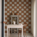 Porcelain Tiles, Orange Mural Wallpaper - room preview 02