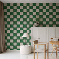 Porcelain Tiles, Green Mural Wallpaper - room preview 02