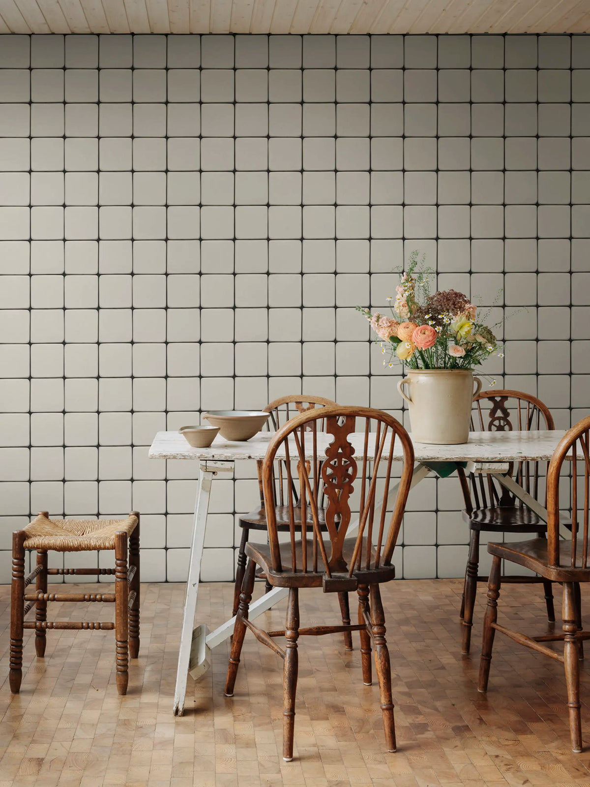 Porcelain Tiles, Clay Mural Wallpaper - room preview 02