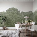 Belle Buisson, Green Mural Wallpaper - room preview 02