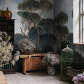 Umbrella Pines, Vintage Mural Wallpaper - room preview 02
