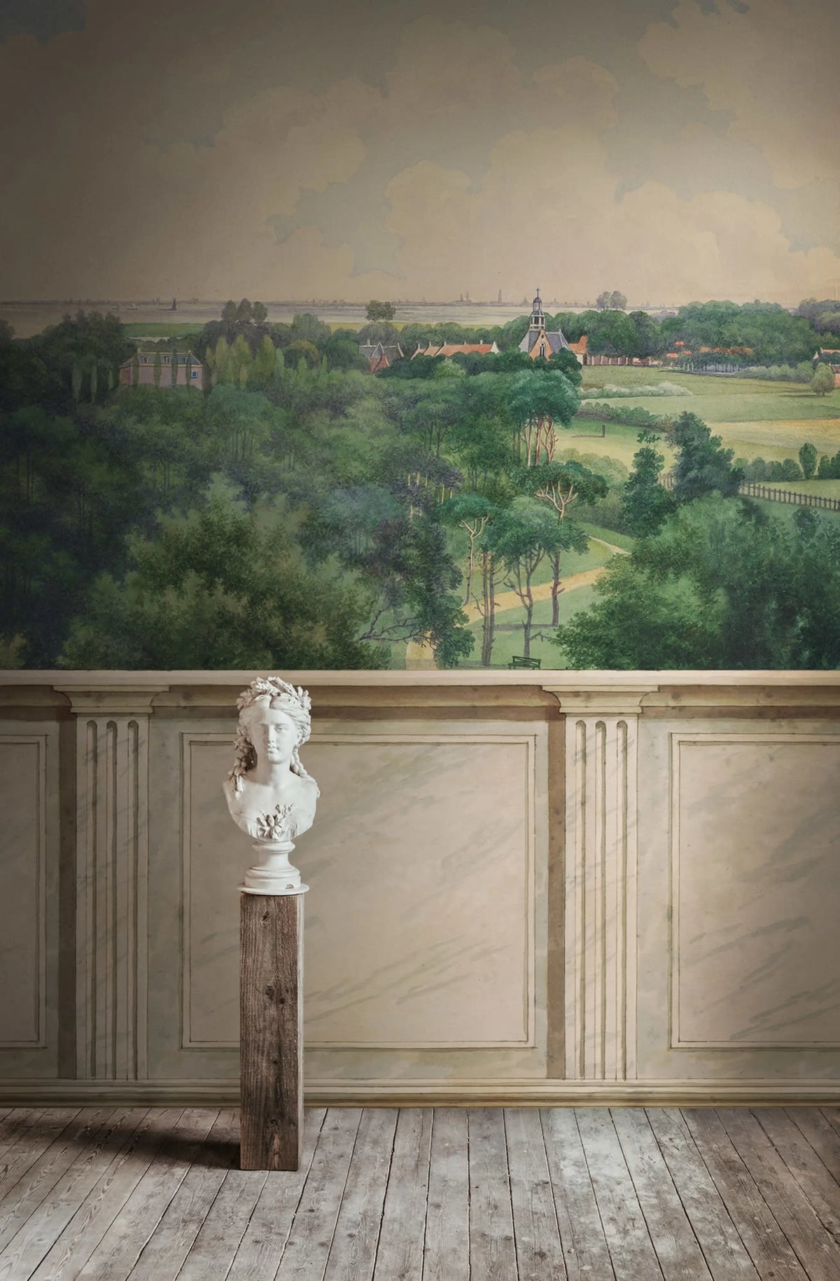 Panorama Views, Vintage Gold Mural Wallpaper - room preview 02