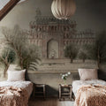 The Temple, Pink Mural Wallpaper - room preview 02