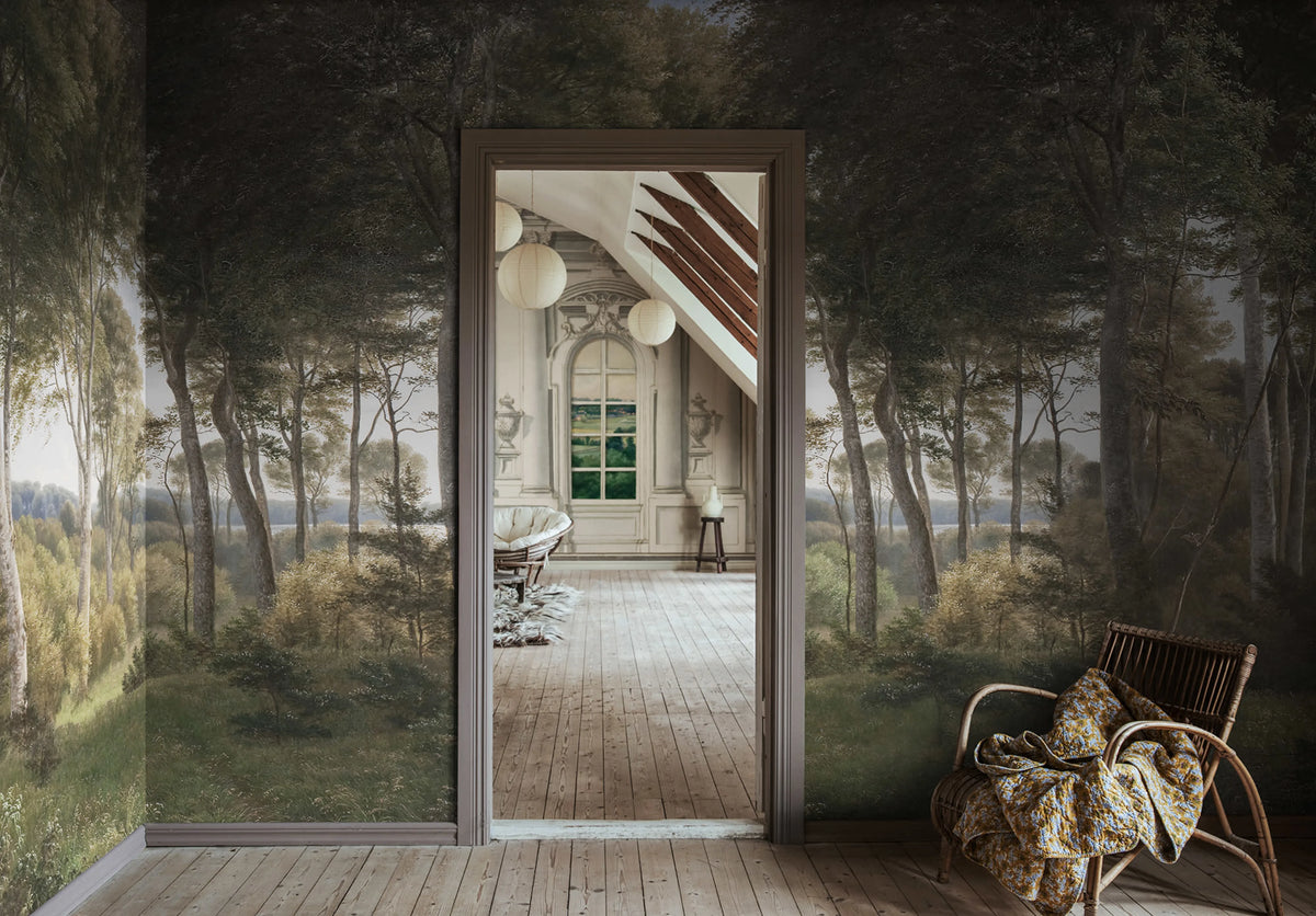 Danish Forest, Morning Mural Wallpaper - room preview 02
