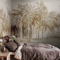 Ocean Palms, Beige Mural Wallpaper - room preview 02