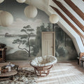 Lake View, Blue Mural Wallpaper - room preview 02