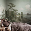 Lake View, Green Mural Wallpaper - room preview 02