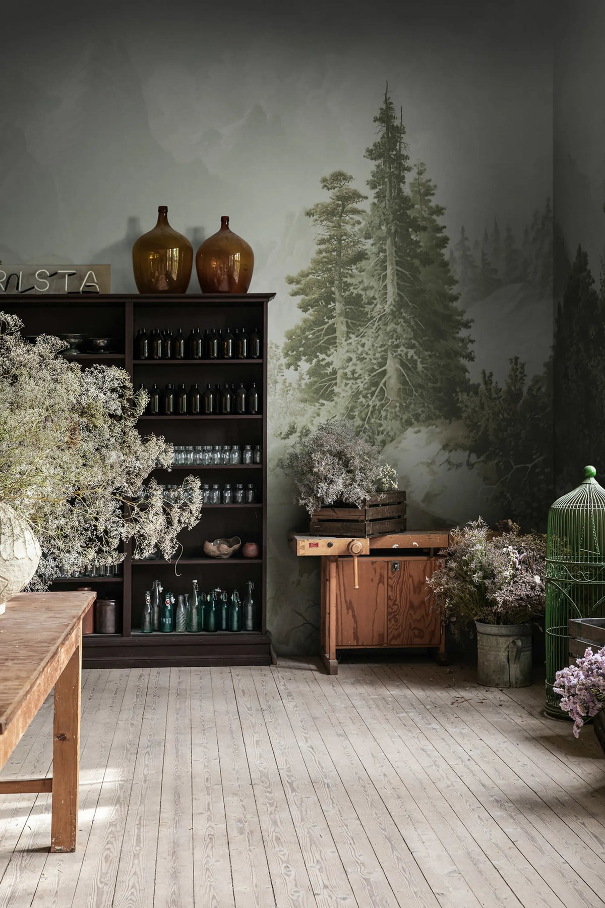 Mountain Horizon, Green Mural Wallpaper - room preview 02