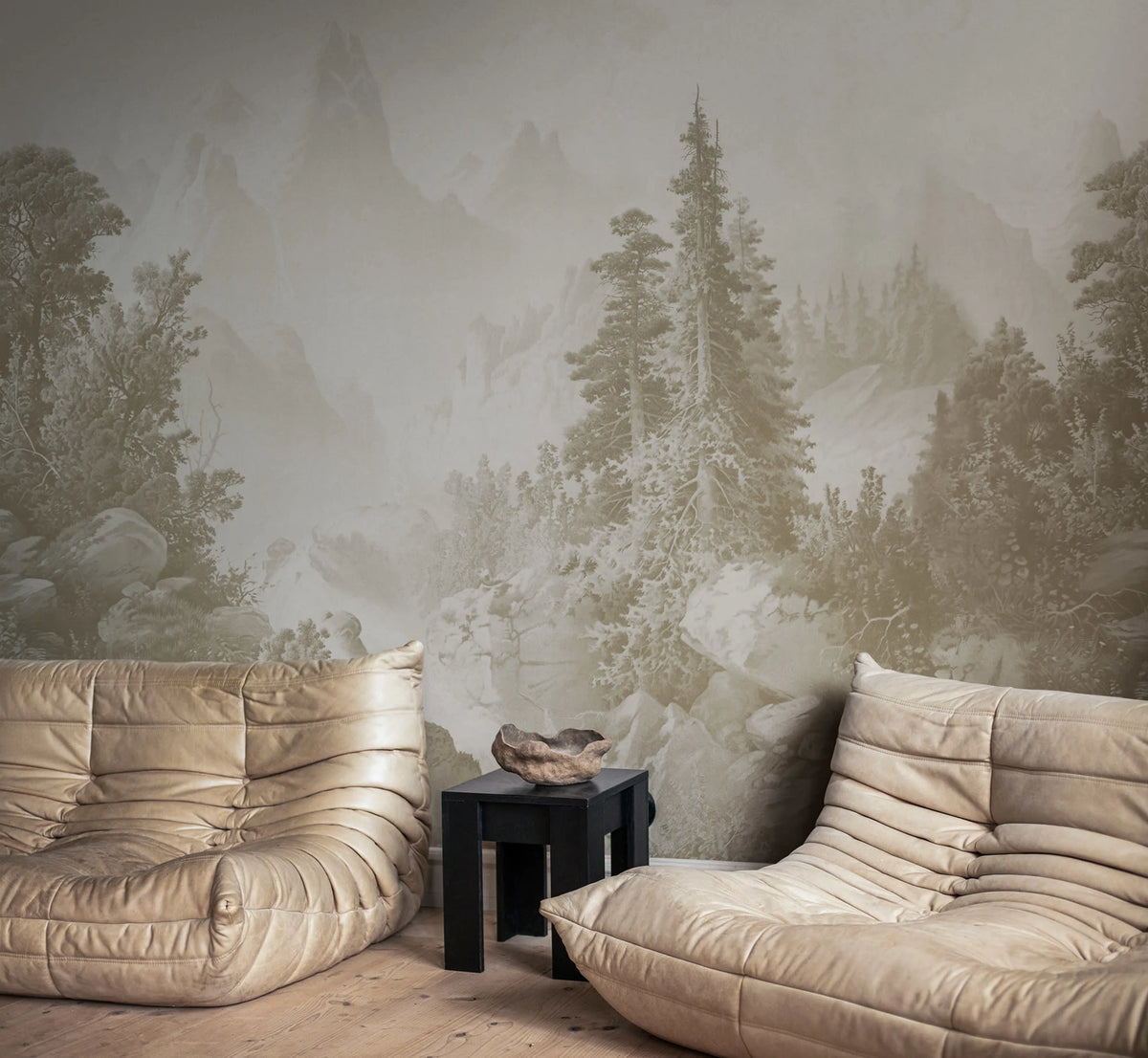 Mountain Horizon, Beige Mural Wallpaper - room preview 02