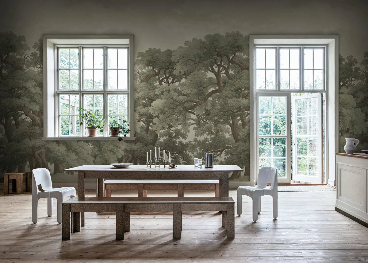 Vintage Oaks, Green Mural Wallpaper - room preview 02