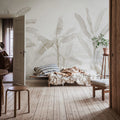 Tropical Palms, Beige Mural Wallpaper - room preview 02