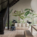 Tropical Palms, Birds Mural Wallpaper - room preview 02