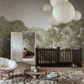 Bellewood Clouds, Green Vintage Mural Wallpaper - room preview 02