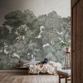Bellewood Clouds, Blue Vintage Mural Wallpaper - room preview 02