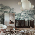 Retro Jungle, Turquoise Mural Wallpaper - room preview 02