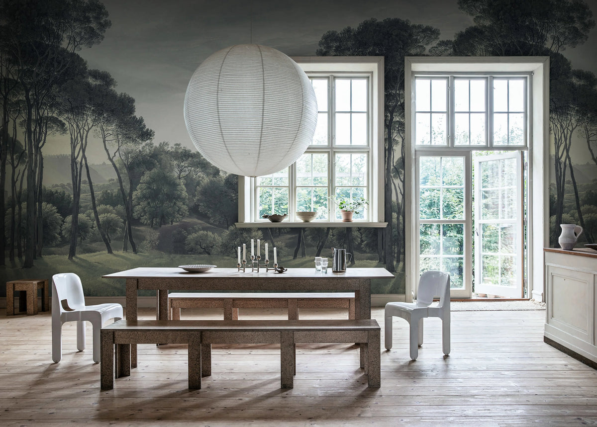 Pine Wood, Blue Mural Wallpaper - room preview 02